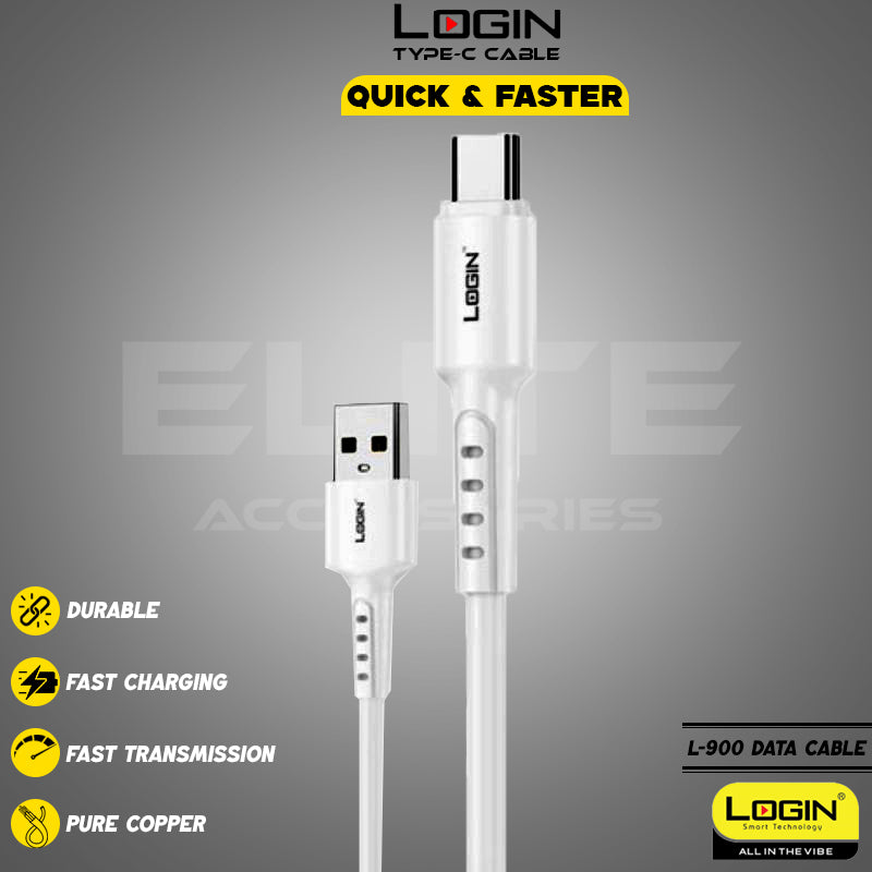 Login L-900 Type-C Cable with Fast Charging Support & Data Transfer
