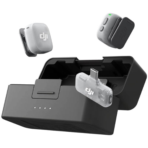DJI Mic Mini 2 dual transmitter combo with receiver and charging case