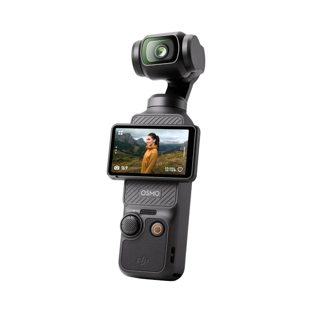 DJI Osmo Pocket 3 4K vlogging camera with rotatable OLED touchscreen and 3-axis gimbal stabilization