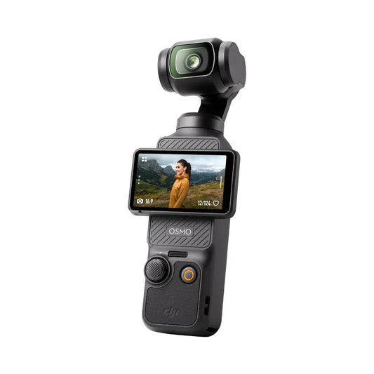 DJI Osmo Pocket 3 4K vlogging camera with rotatable OLED touchscreen and 3-axis gimbal stabilization