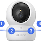 ALT Text:
EZVIZ H6c Pro 2K+ Type-C Pan & Tilt Smart Home Camera for indoor monitoring