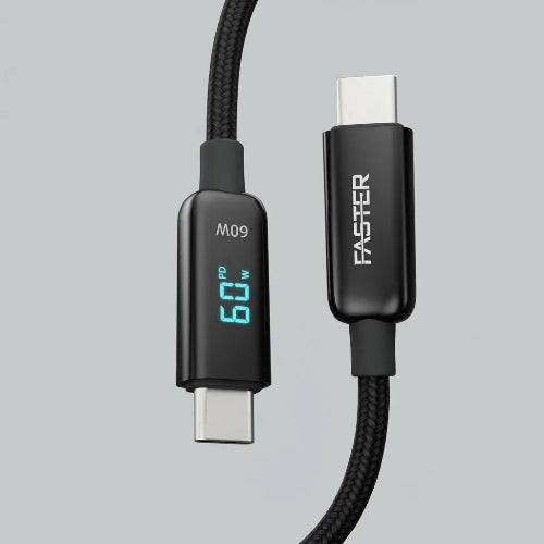 Faster Chroma Cord CS-1C Type-C to Type-C Cable for Charging and Data Transfer