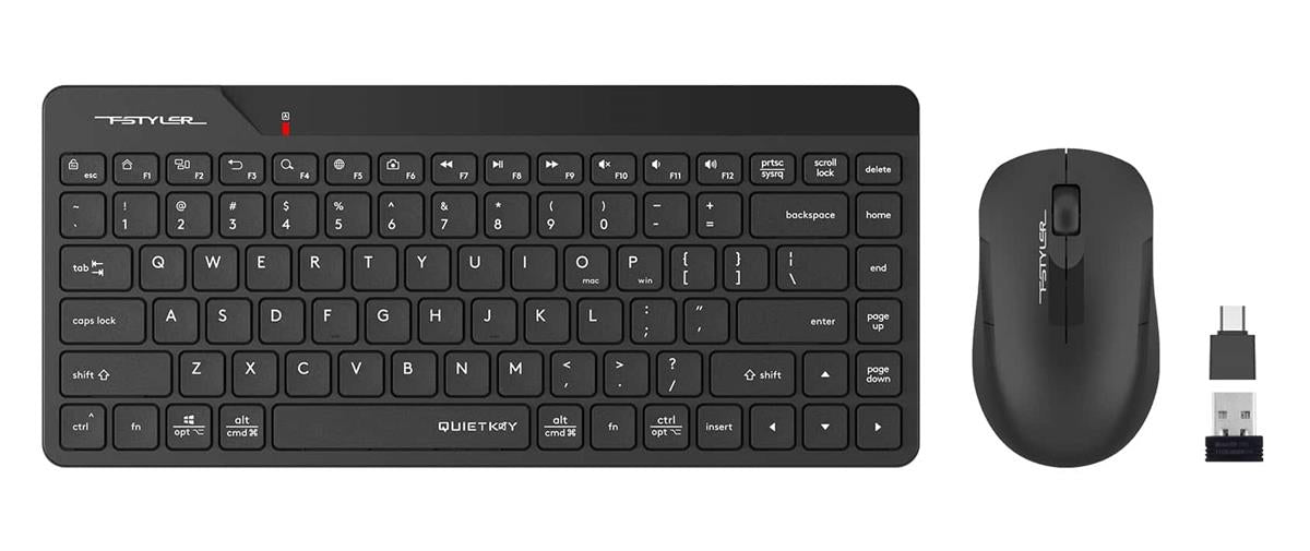 A4Tech FG2200 Air2 /BLK/Quiet-Keys/Fastyler Mini Wireless Combo Set