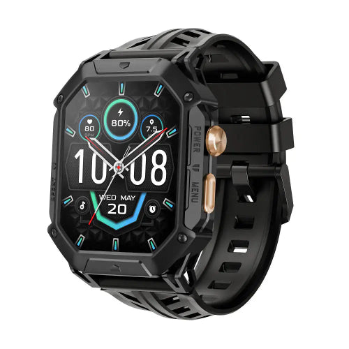 Haylou Iron N1 black rugged AMOLED smartwatch with Bluetooth calling