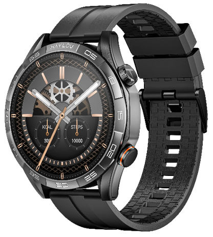 Haylou Solar 5 black AMOLED smartwatch with premium circular design