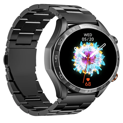 Haylou Solar 5 black smartwatch with AMOLED display and silicone strap