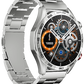 Haylou Solar 5 silver smartwatch with round AMOLED display and metal strap