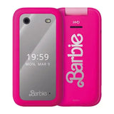 HMD Barbie Phone 4G Power Pink flip phone with Barbie logo and secondary display