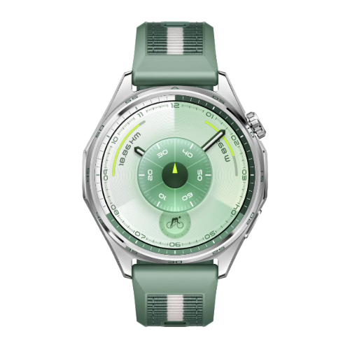 Huawei Watch GT 6 46mm smartwatch in green with AMOLED display and durable outdoor strap