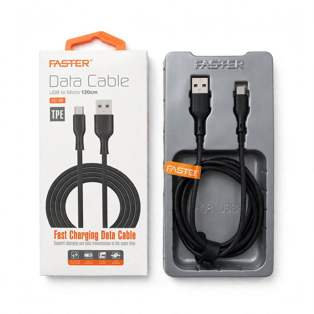 Faster FC-08 Micro Micro USB Cable – Micro USB device fit & charging connection