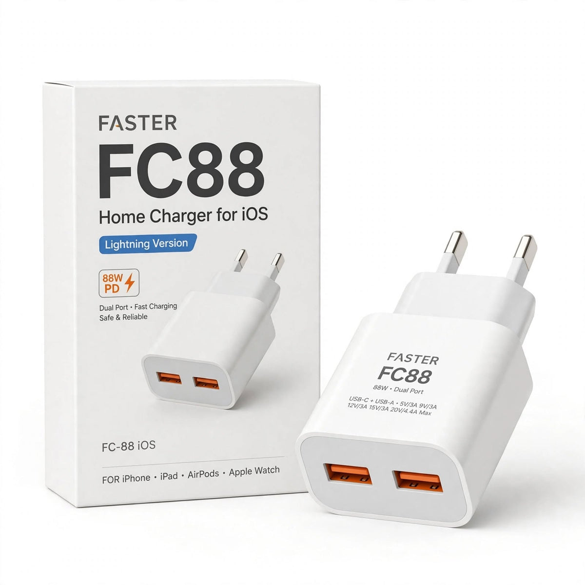 Faster FC88 Home Charger for iOS – Lightning Device Support, Daily Home Charging