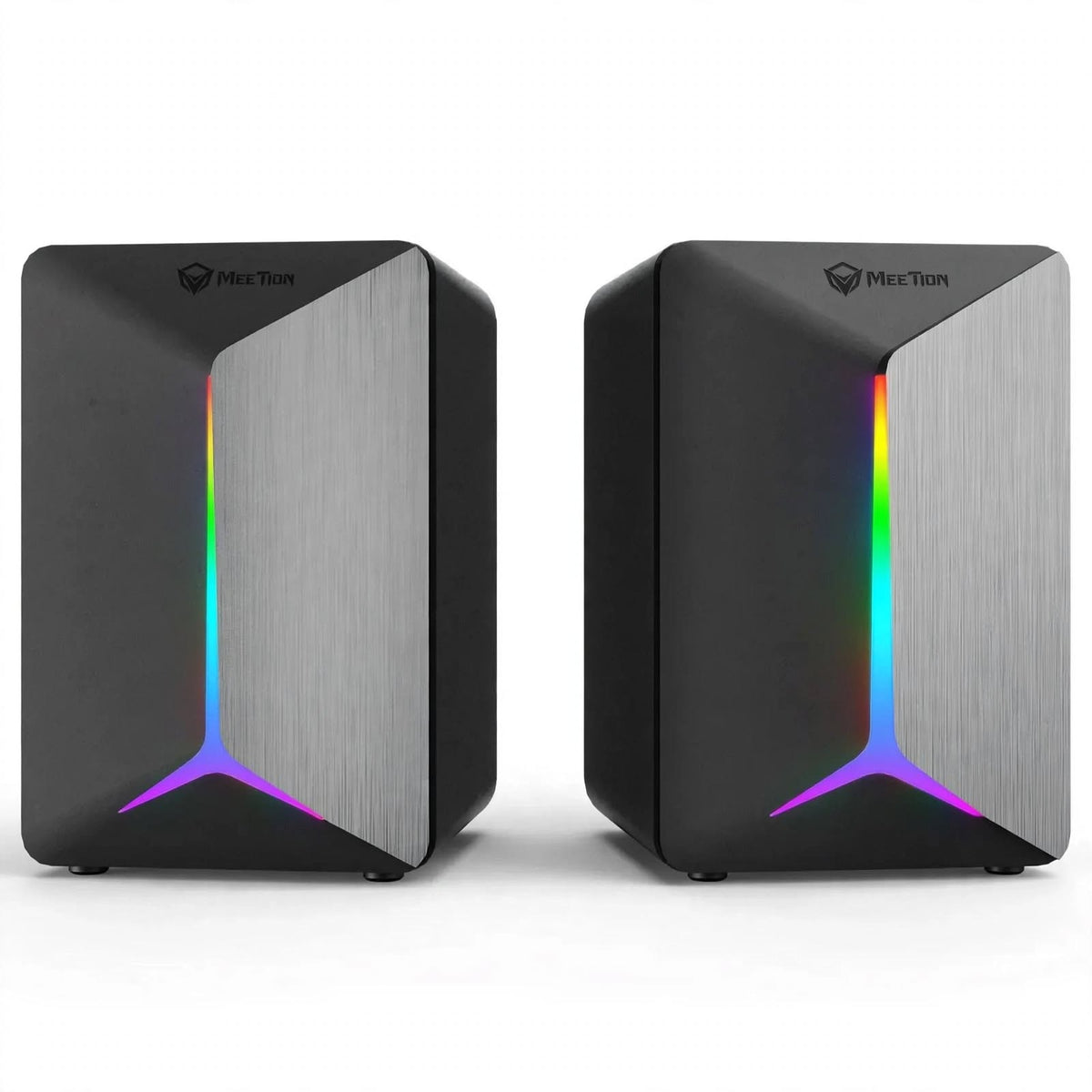 Meetion MT-SP2011 Desktop Speakers with Wired Stereo Sound, LED Light & Desktop Design