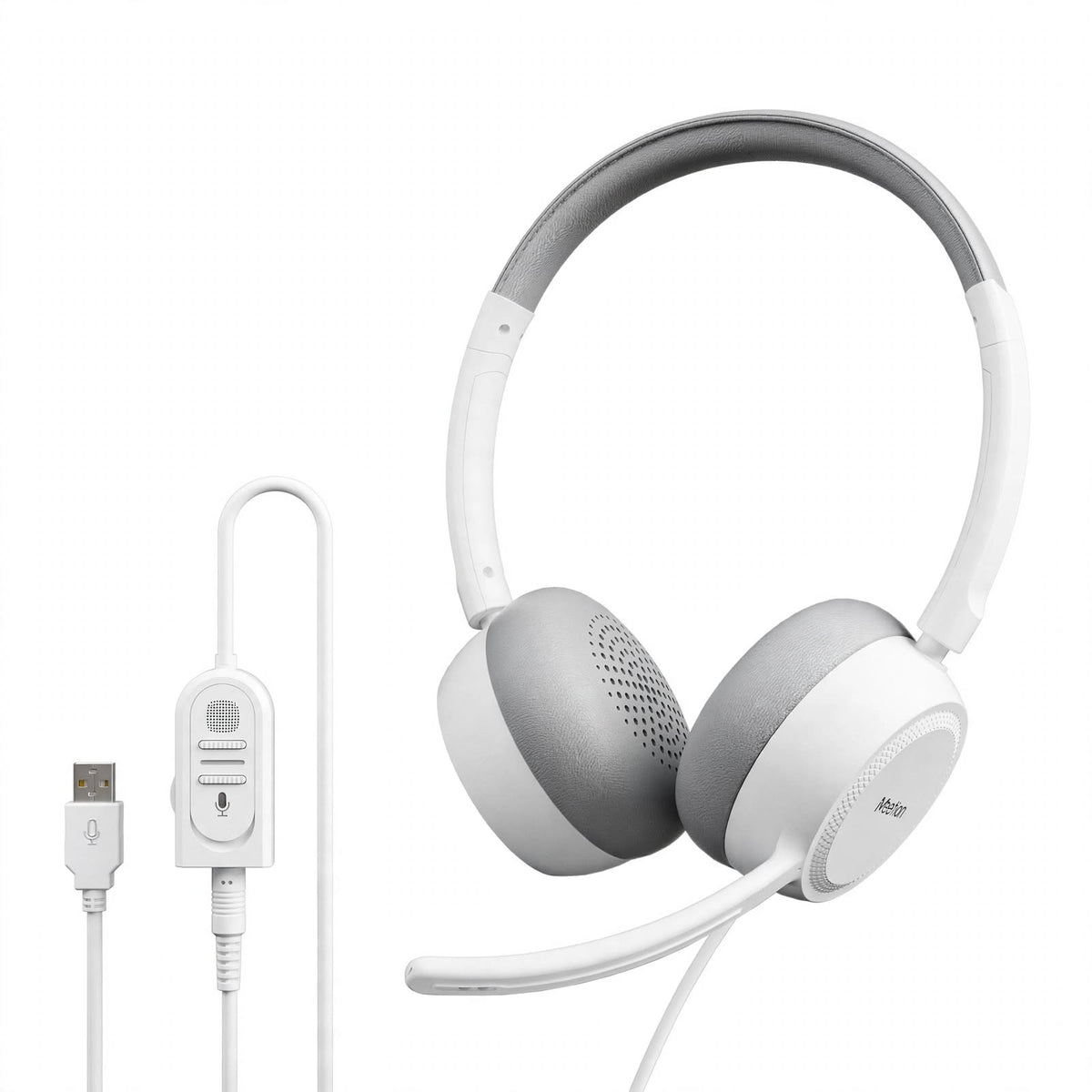 Meetion MT-BTH003 Bluetooth Office Headset with Dual-ear Fit, Wireless Calls & Boom Mic