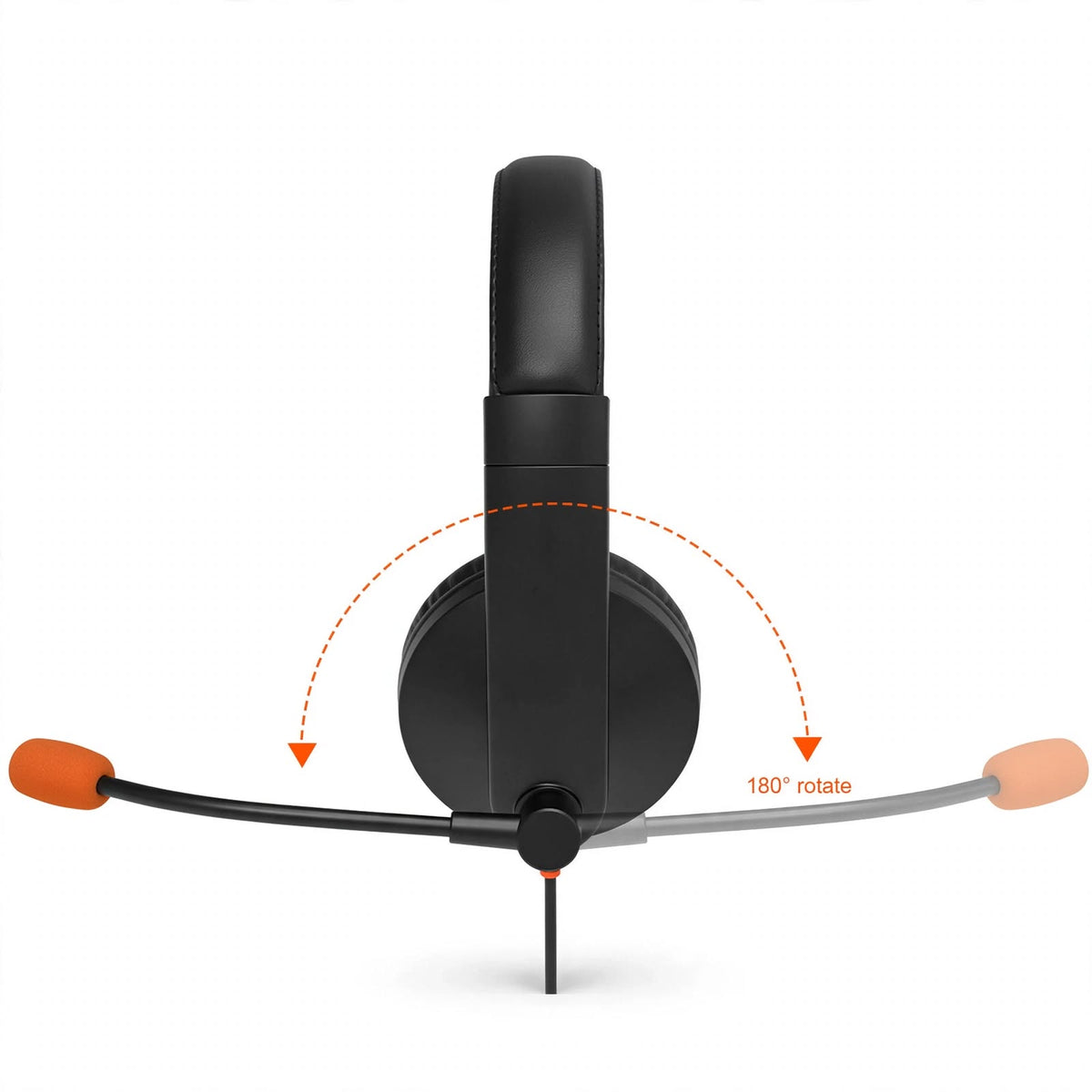 Meetion MT-H390U USB Office Headset with Wired Calls, Boom Mic & Lightweight Fit