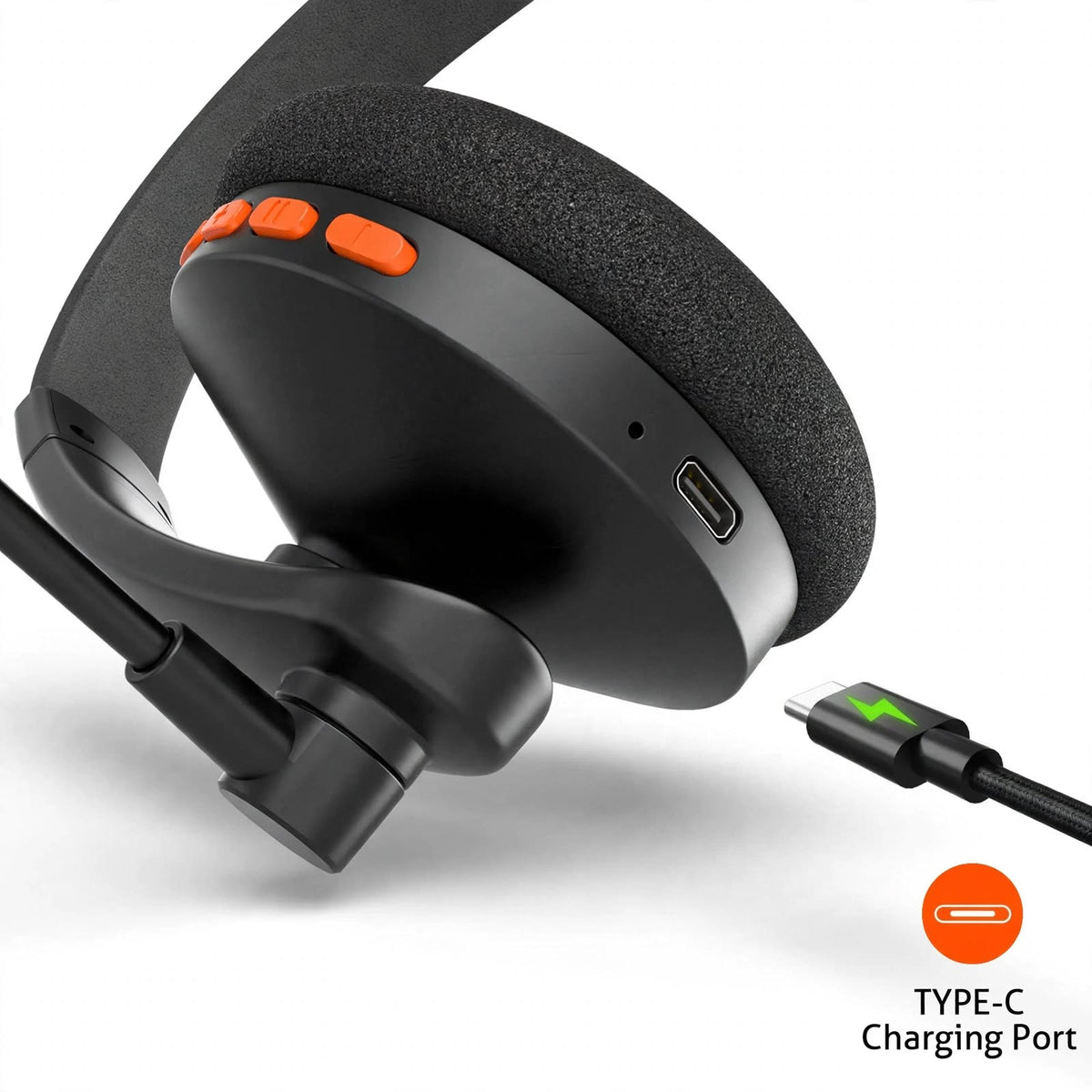 Meetion MT-HP002U USB Office Headset with Single-ear Fit, USB Audio & Boom Mic