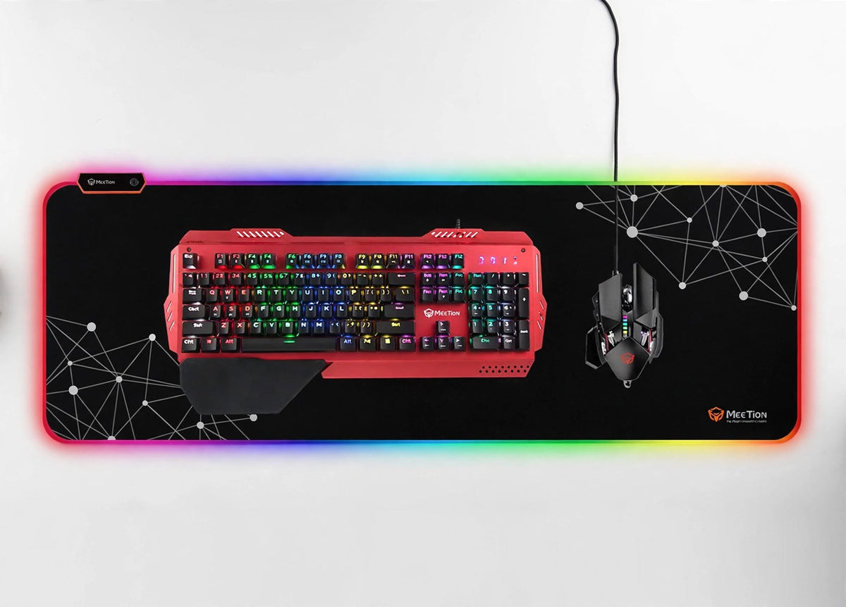 Meetion MT-PD121 RGB Gaming Mouse Pad with Extended Surface, RGB Light & Non-slip Base