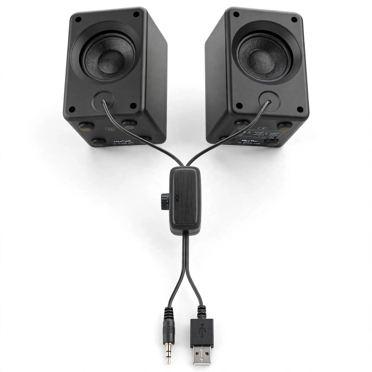 Meetion MT-SP2011 Desktop Speakers with Wired Stereo Sound, LED Light & Desktop Design