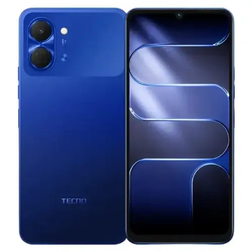 TECNO Spark Go 3 4GB 64GB blue color smartphone front and back view