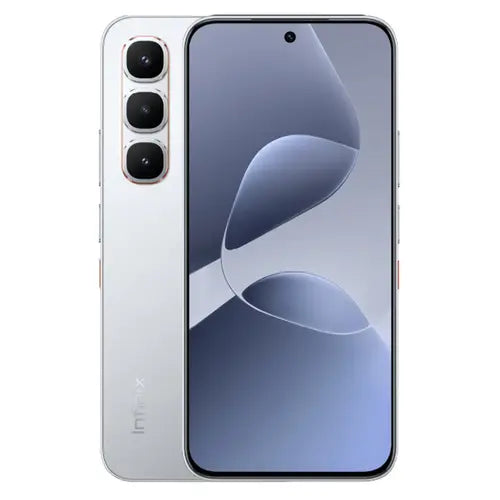 Infinix HOT 60 Pro 8GB RAM 128GB silver smartphone with premium back finish and large AMOLED display