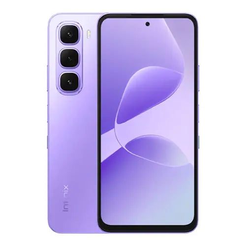 Infinix HOT 60i 6GB RAM 128GB purple smartphone with sleek design and large front display