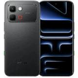 Infinix NOTE Edge 5G in Shadow Black color featuring sleek back panel design and full-screen AMOLED display front view