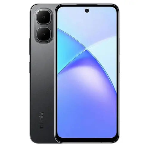 Infinix Smart 10 black 4GB RAM 64GB storage mobile phone front and back view