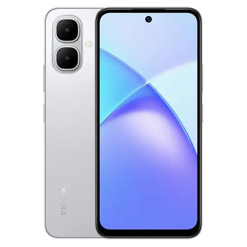 Infinix Smart 10 4GB RAM 64GB storage silver color smartphone with large display