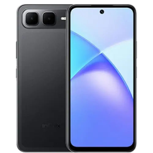 Infinix Smart 10 Plus black color smartphone with large display and dual camera in Pakistan