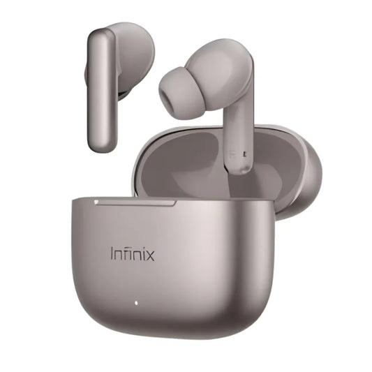 Infinix TWS XE32 Grey wireless earbuds with charging case