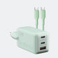 Infinix XDC95 68W GaN fast charger set in green with 100W Type-C braided cable