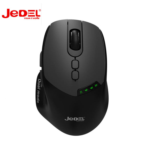 JeDEL WD155 7D dual mode wireless mouse with Bluetooth and 2.4GHz connectivity, rechargeable battery and 2000 DPI precision
