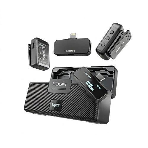 Login L-251 Noiseless Wireless Vlogging Microphone with AI Noise Reduction and Dual Receivers