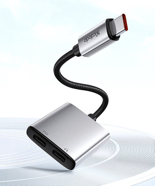 MCDODO USB-C to C+C Audio Adapter 2-in-1 Charging and Audio Solution