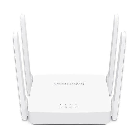 Mercusys AC10 AC1200 dual band WiFi router front view with four antennas
