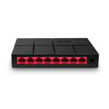  Mercusys MS108G 8-Port Gigabit desktop switch front view showing Ethernet ports and power input