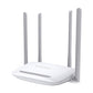 Mercusys MW325R 300Mbps Wireless N router side angle with white body and four high-gain antennas