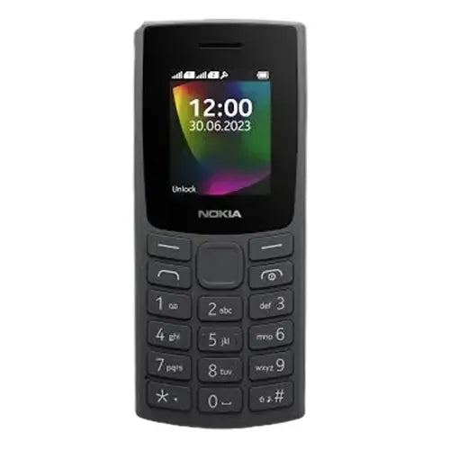 Nokia 106 keypad mobile phone in black color – front view