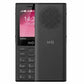 Nokia 130 music feature phone in black color – front and back view