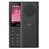 Nokia 130 music feature phone in black color – front and back view