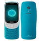 Nokia 3210 keypad mobile phone in blue color front and back view