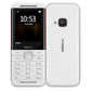 Nokia 5310 white music phone with loud speakers and classic keypad design
