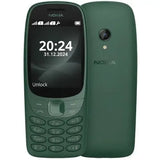 Nokia 6310 2024 keypad mobile phone in green color – front and back view