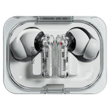 Nothing Ear (a) white TWS earbuds with transparent charging case