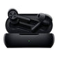 OnePlus Buds Z2 wireless earbuds seated inside an open charging case with front LED indicator