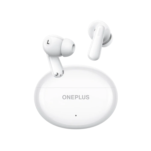 Close-up of OnePlus Nord Buds 3r white wireless earbud design