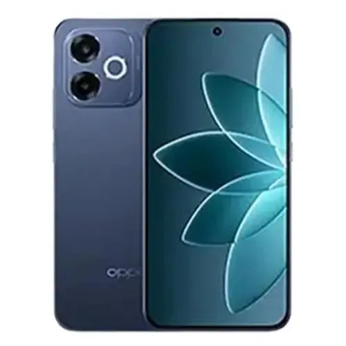 OPPO A6s Pro smartphone front and back view in dark blue color showing dual rear camera design and full-screen AMOLED display.