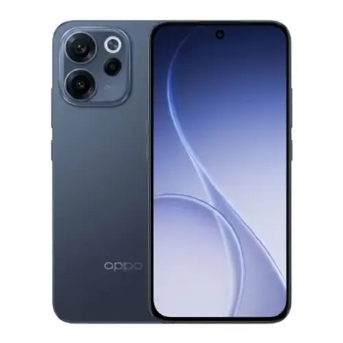 OPPO Reno15F 8GB RAM 256GB storage smartphone in Graphite Grey color with premium back finish and front display view.