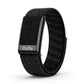 OVFLE Zonix WP-1 black screenless fitness band with woven nylon strap and compact wellness tracking module