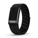 OVFLE Zonix WP-1 black screenless fitness band with woven nylon strap and compact wellness tracking module