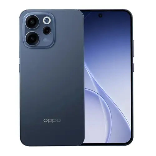 OPPO Reno15F 8GB RAM 256GB storage smartphone in Luminous Blue color with sleek back design and full display front view.